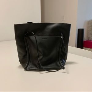 Building Block black leather tote